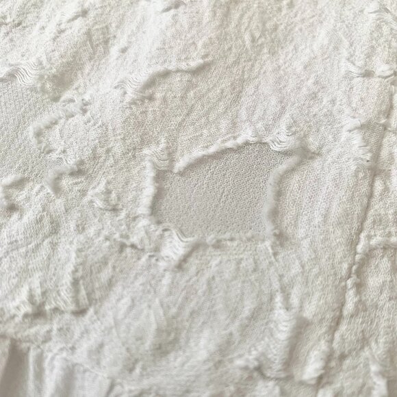 Wilfred Augustine Blouse Ruffled Peplum Cropped Sheer Floral Blouse Coquette - Picture 12 of 16